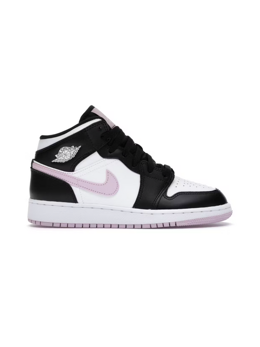 JORDAN 1 MID WHITE BLACK LIGHT ARCTIC PINK