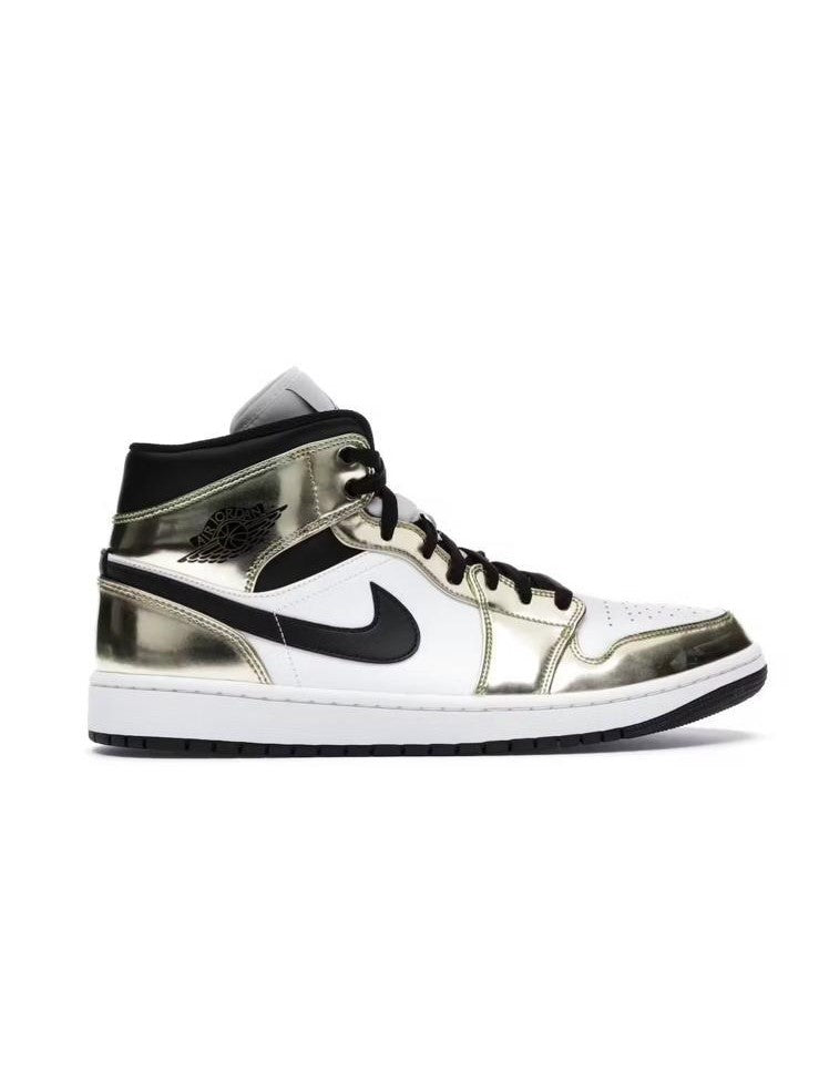 JORDAN 1 MID METALLIC GOLD WHITE